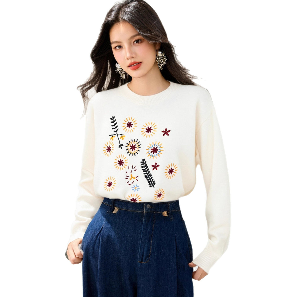 Vintage  Style Casual Versatile Knitwear Sweater Women Fashion Elegant Unique Beautiful Top